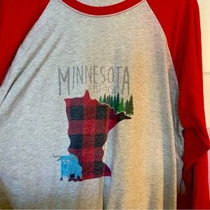 Minnesota  Womens Babe Baseball style‎ T Shirt Size XL